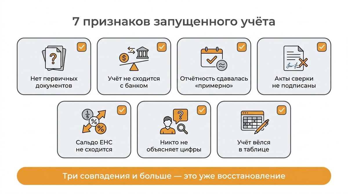 Семь признаков запущенного бухгалтерского учёта